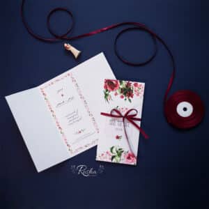 کارت عروسی قرمز گلدار